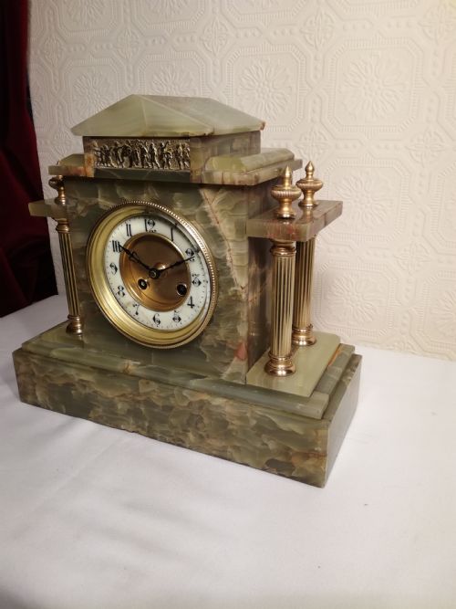 fig 1. Green Marble Mantel Clock