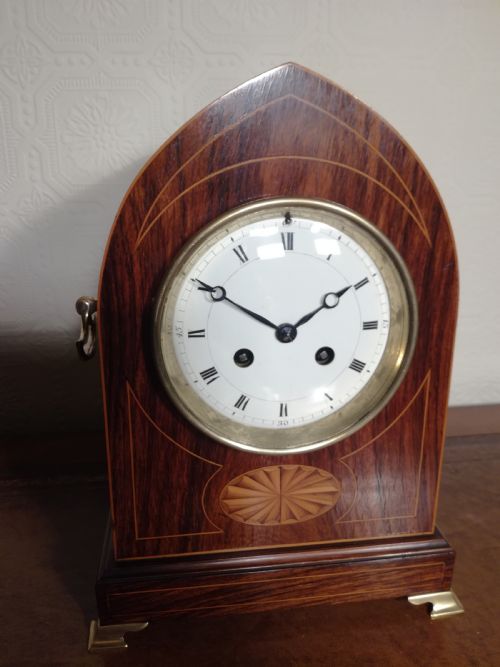 Rosewood Lancet-top Mantel Clock