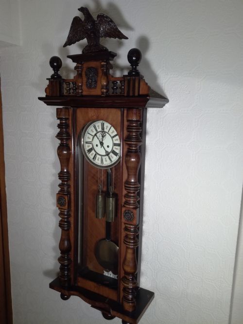 fig 1. Gustav Becker Double-weight Vienna Wall Clock.