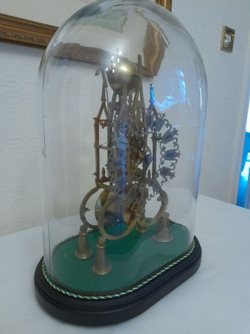 GLASS DOMED FUSEE SKELETON CLOCK WITH PASSING STRIKE - ADDITIONAL PHOTO 2