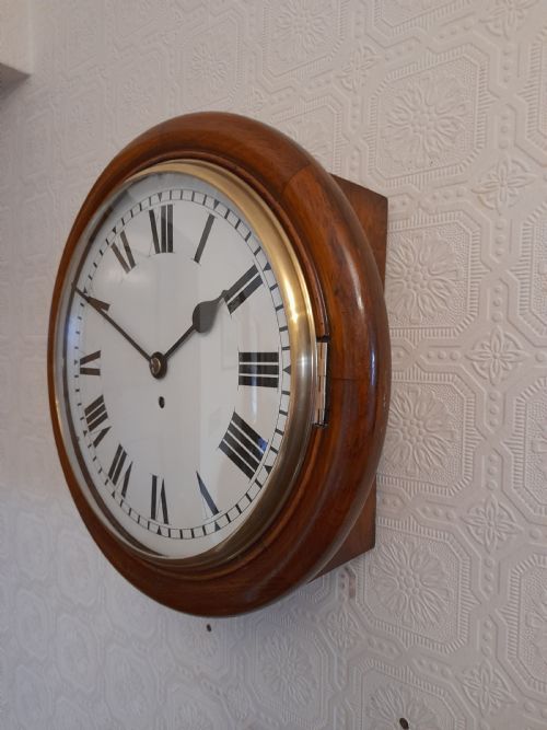 12" Fusee Wall Clock. Convex Glass.