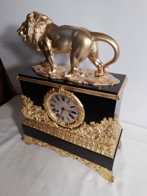 FRENCH EMPIRE CLOCK WITH LION - ADDITIONAL PHOTO 1