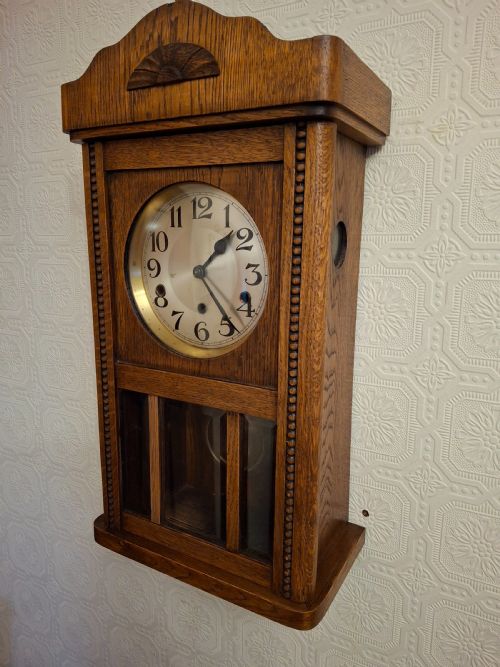 Arts & Crafts, Westminster-chime, Golden Oak, Wall Clock