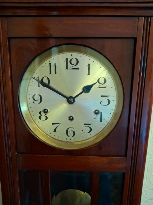 WESTMINSTER CHIME MAHOGANY WALL CLOCK - ADDITIONAL PHOTO 1