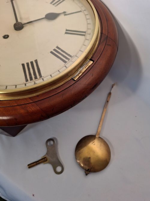 MAHOGANY 12 FUSEE DIAL CLOCK - ADDITIONAL PHOTO 3