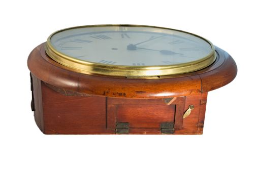MAHOGANY 12 FUSEE DIAL CLOCK - ADDITIONAL PHOTO 4