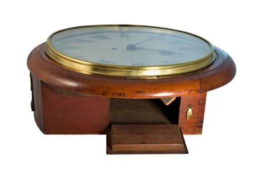 MAHOGANY 12 FUSEE DIAL CLOCK - ADDITIONAL PHOTO 6
