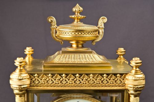 fig 2. Magnificent, Gilt, Four Glass Mantel Clock