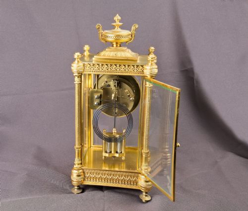 GILT FOURGLASS SIDED MANTEL BRACKET CLOCK - ADDITIONAL PHOTO 9