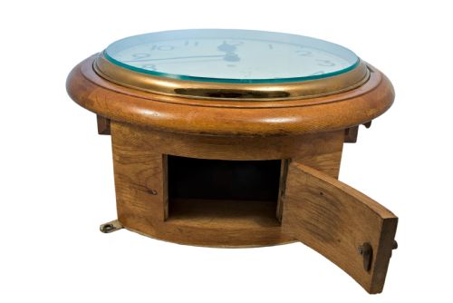 fig 1. Golden Oak, Fusee, Wall Clock