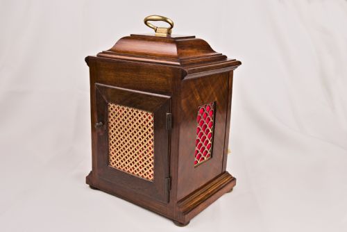 fig 1. Burr-Walnut, Westminster-Chime, Mantel Clock
