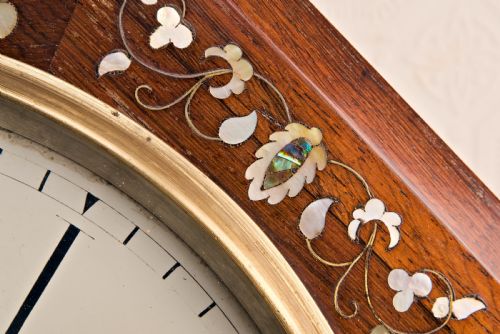 TWIN FUSEE BELL STRIKING ROSEWOOD DROPDIAL WALL CLOCK - ADDITIONAL PHOTO 2