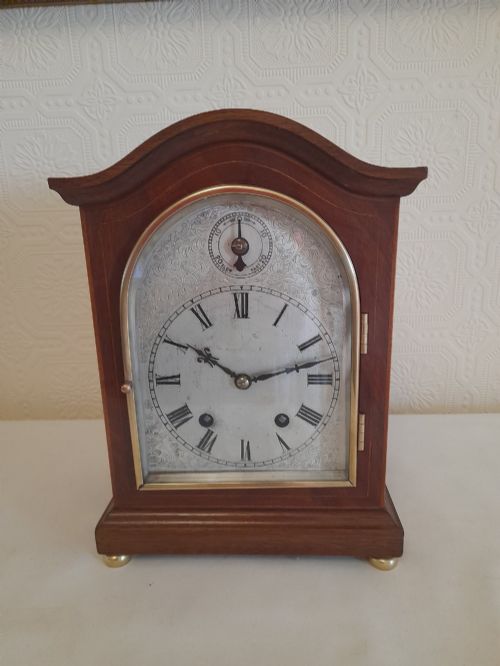 W & H Swept Top Mahogany Bracket Clock. Quarter Striking "Ting-tang".