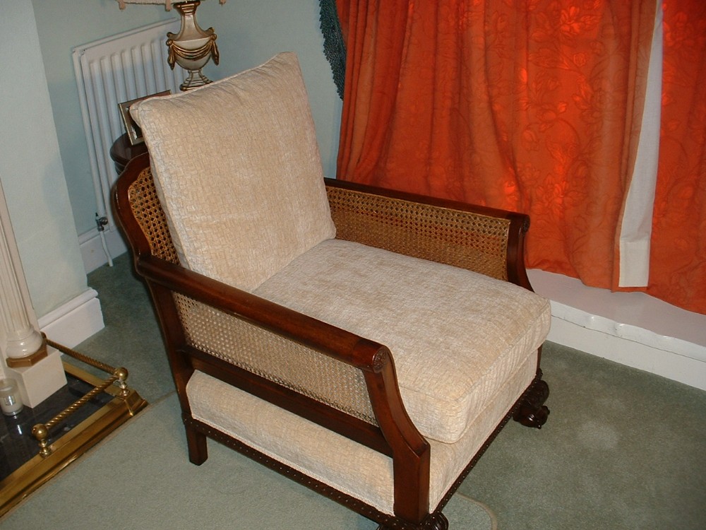 Victorian Bergere Library Chair