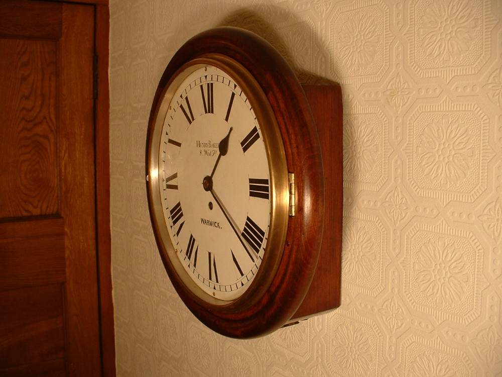 English Fusee Dial Clock. Henry Baker, Warwick.