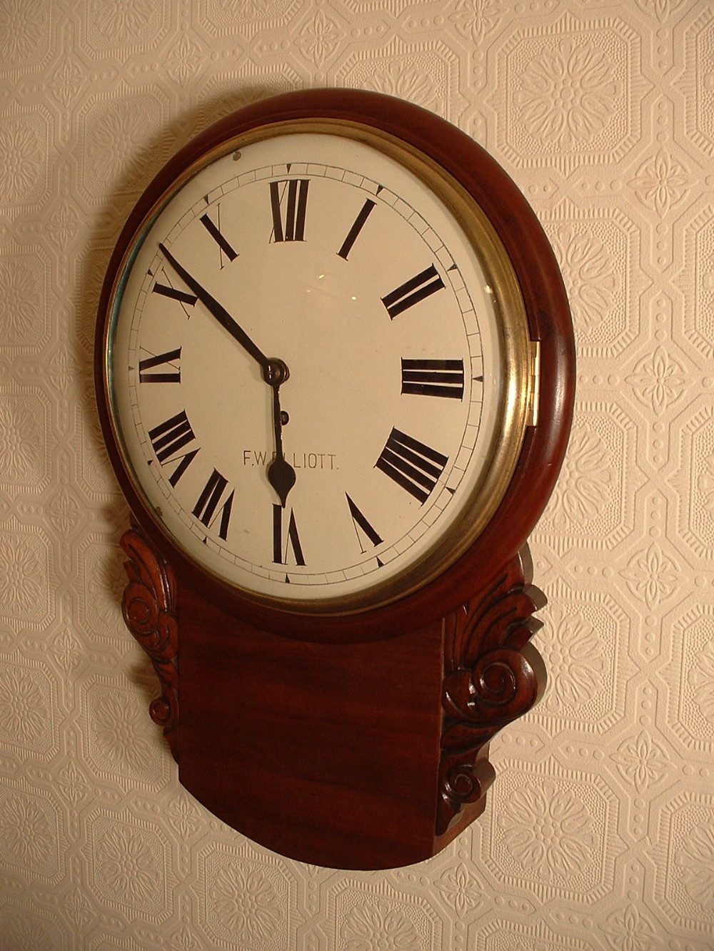 Mahogany Dropdial Fusee Wall Clock.