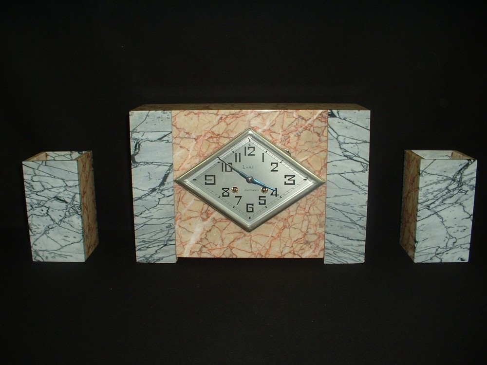 Art-Deco Clock Garniture Set