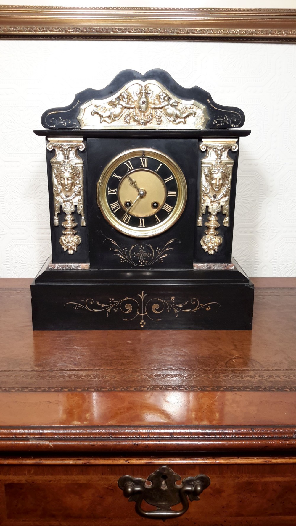 Black Slate, Striking Mantel Clock