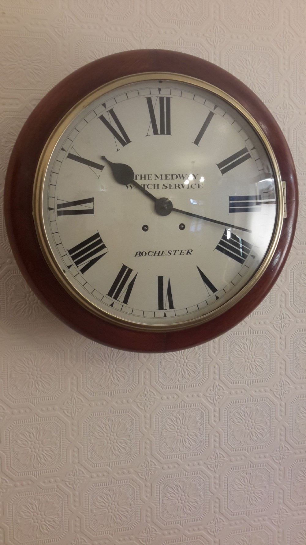 Large, Striking, Mahogany Wall Clock.