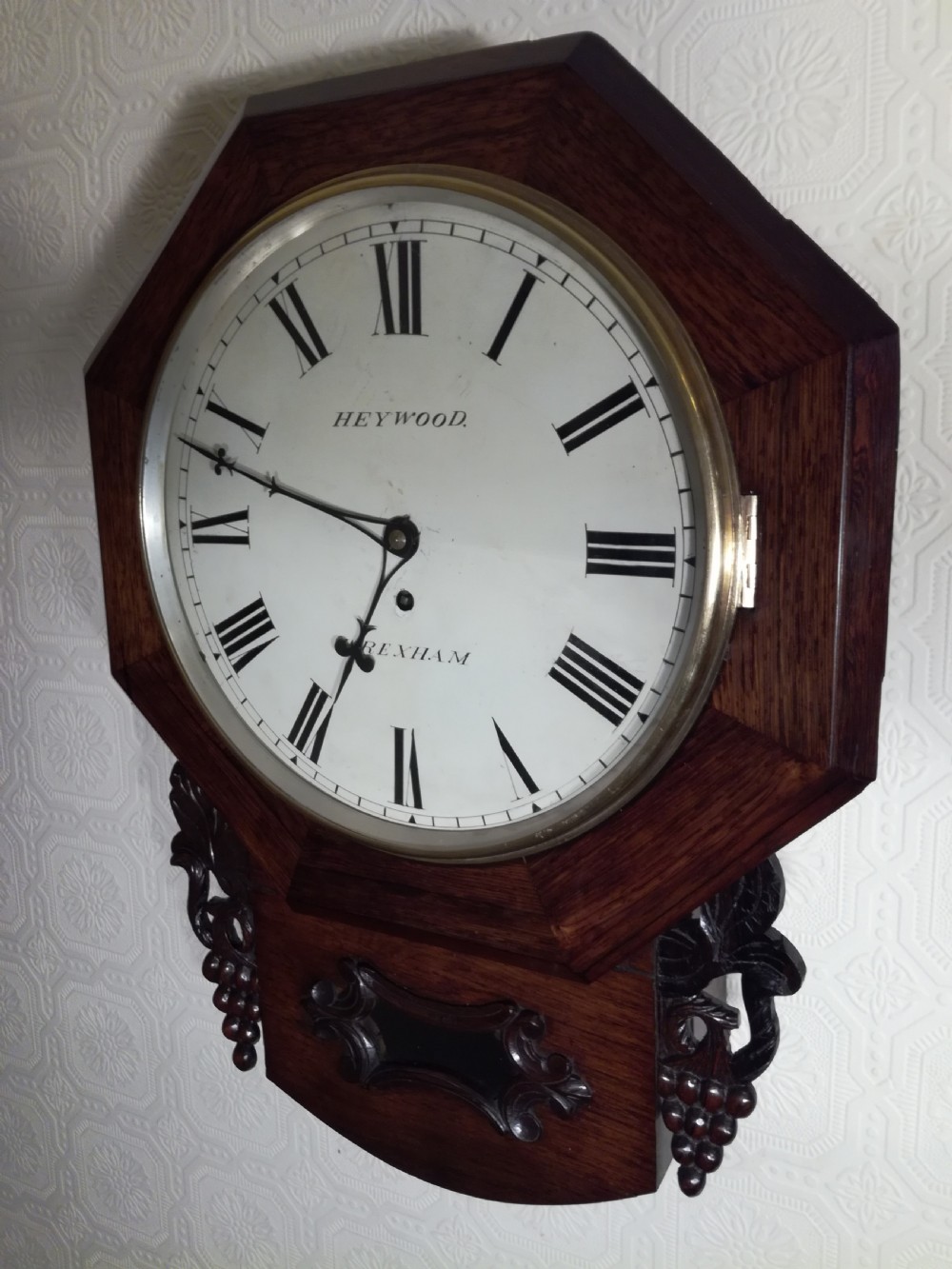 Rosewood Drop Dial Fusee wall Clock View II