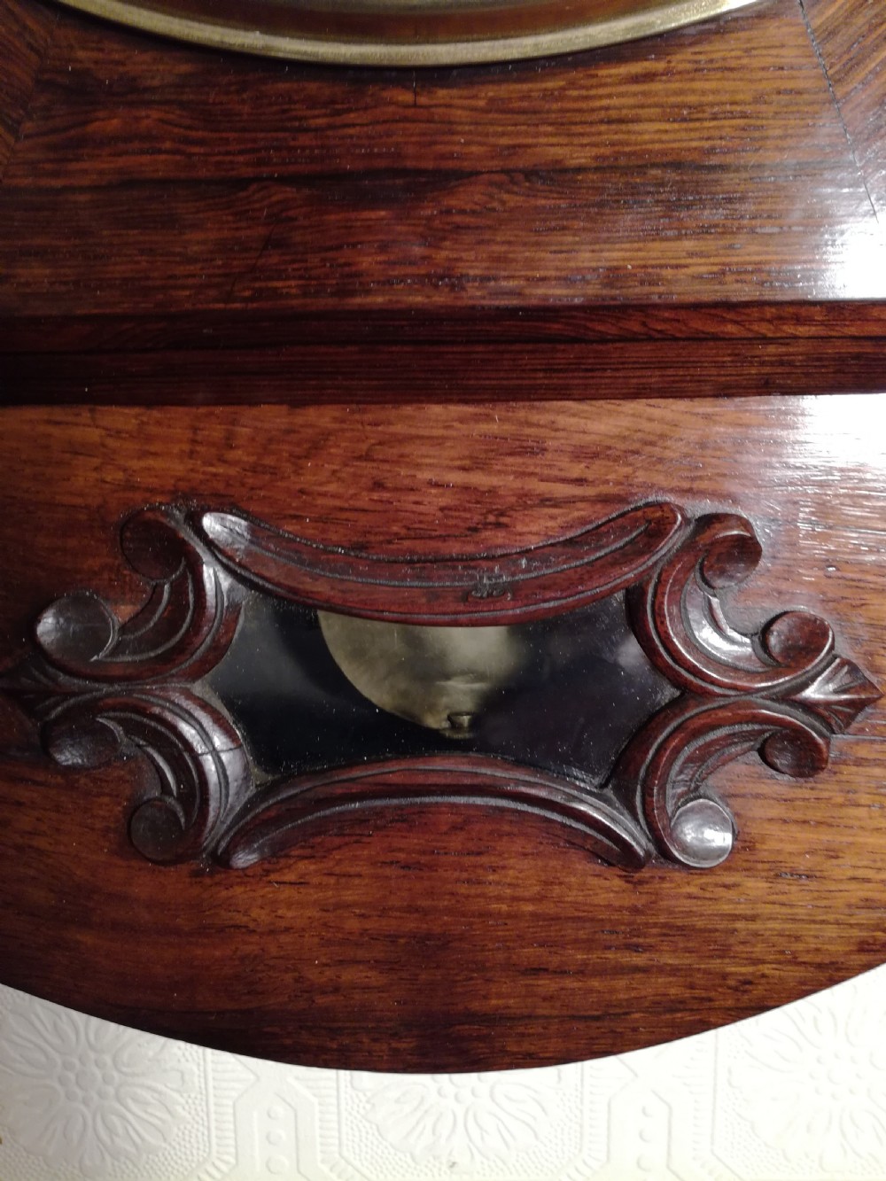 Rosewood Drop Dial Fusee wall Clock View III