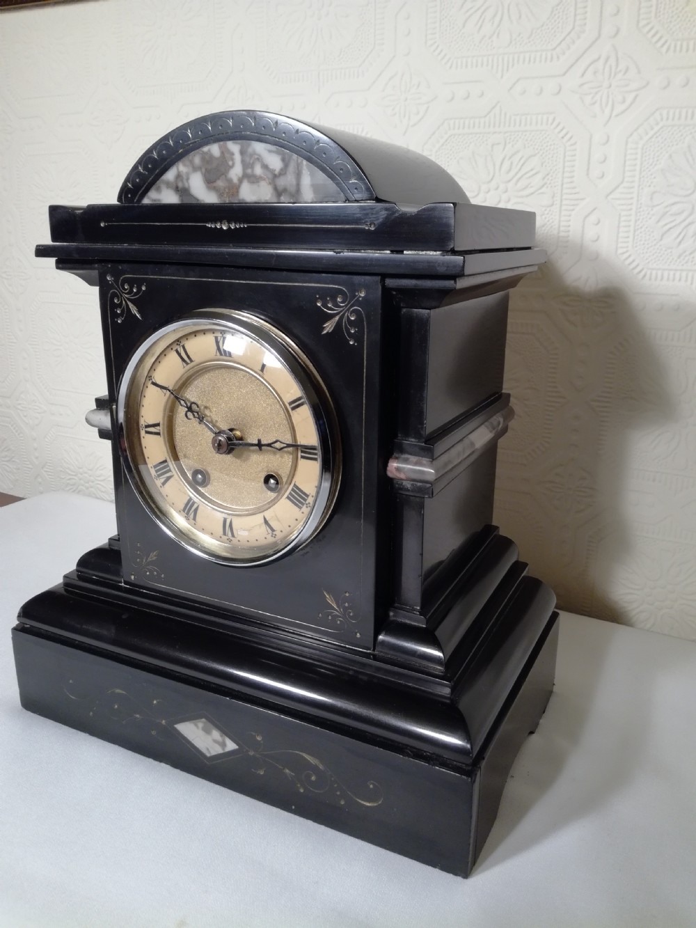 Black Slate Mantel Clock View II