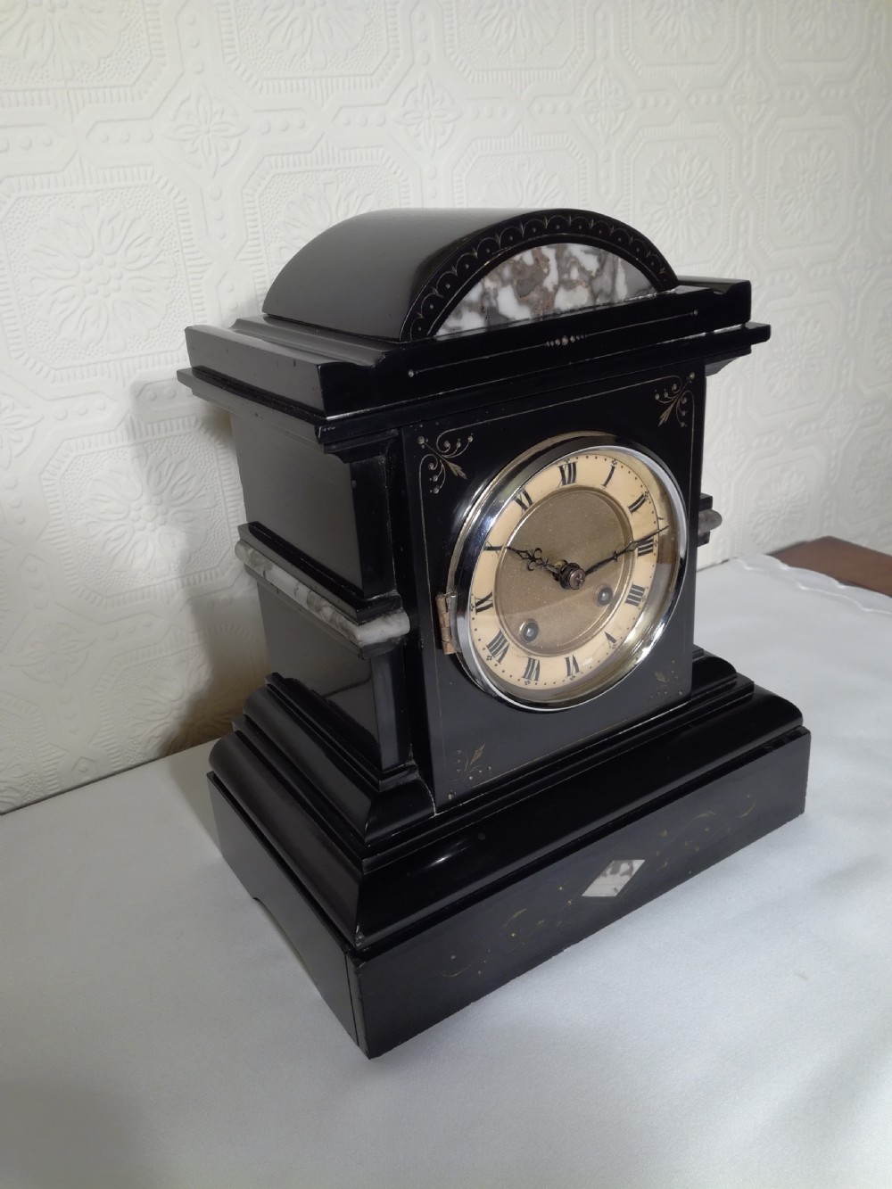 Black Slate Mantel Clock View VI