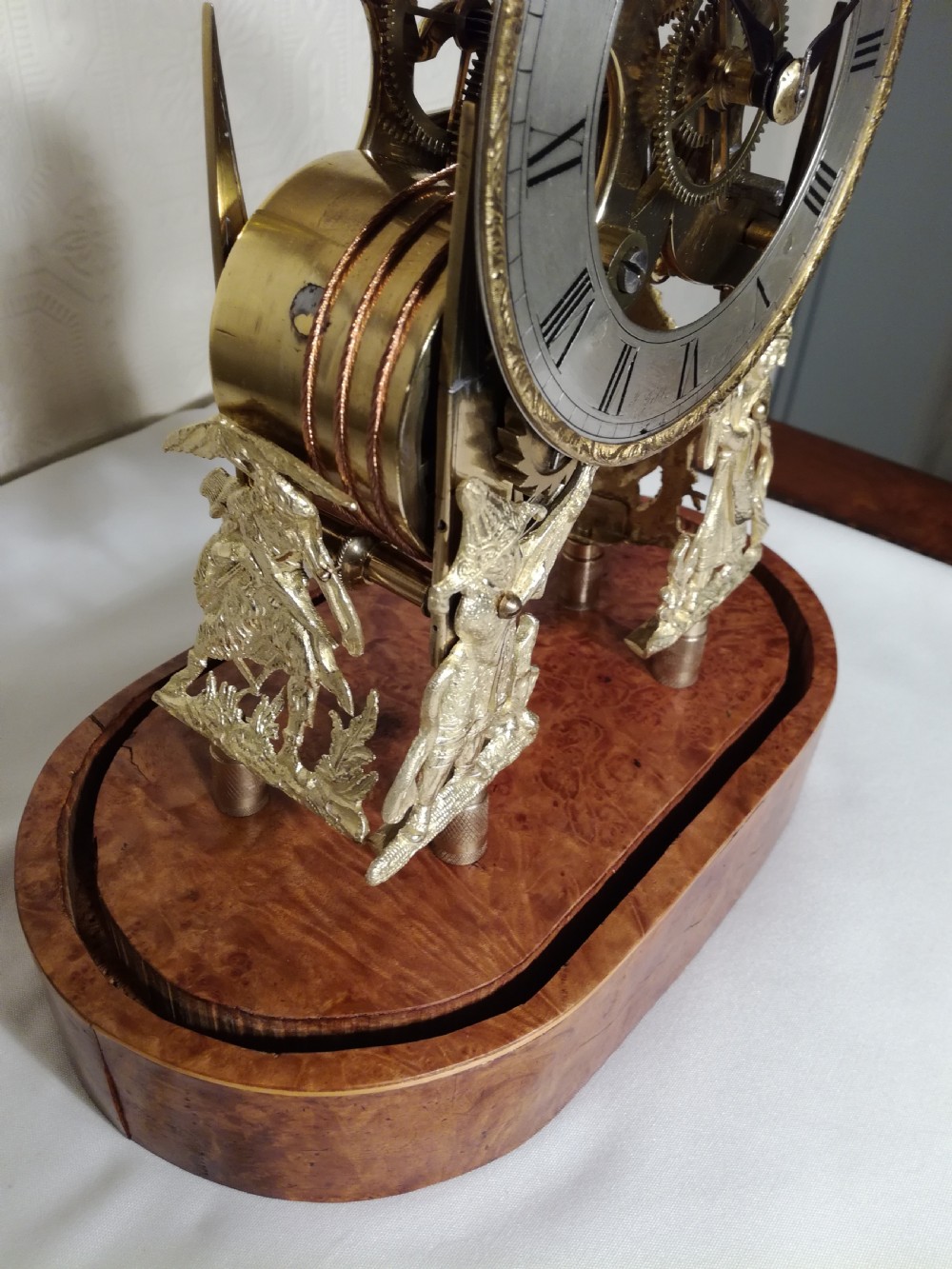 Outstanding Fusee Skeleton Clock. T. Gibbs. Stratford-on-Avon View V