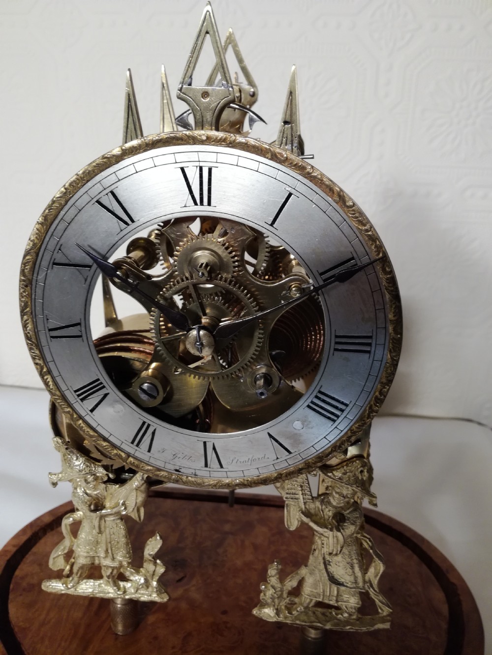 Outstanding Fusee Skeleton Clock. T. Gibbs. Stratford-on-Avon View IX