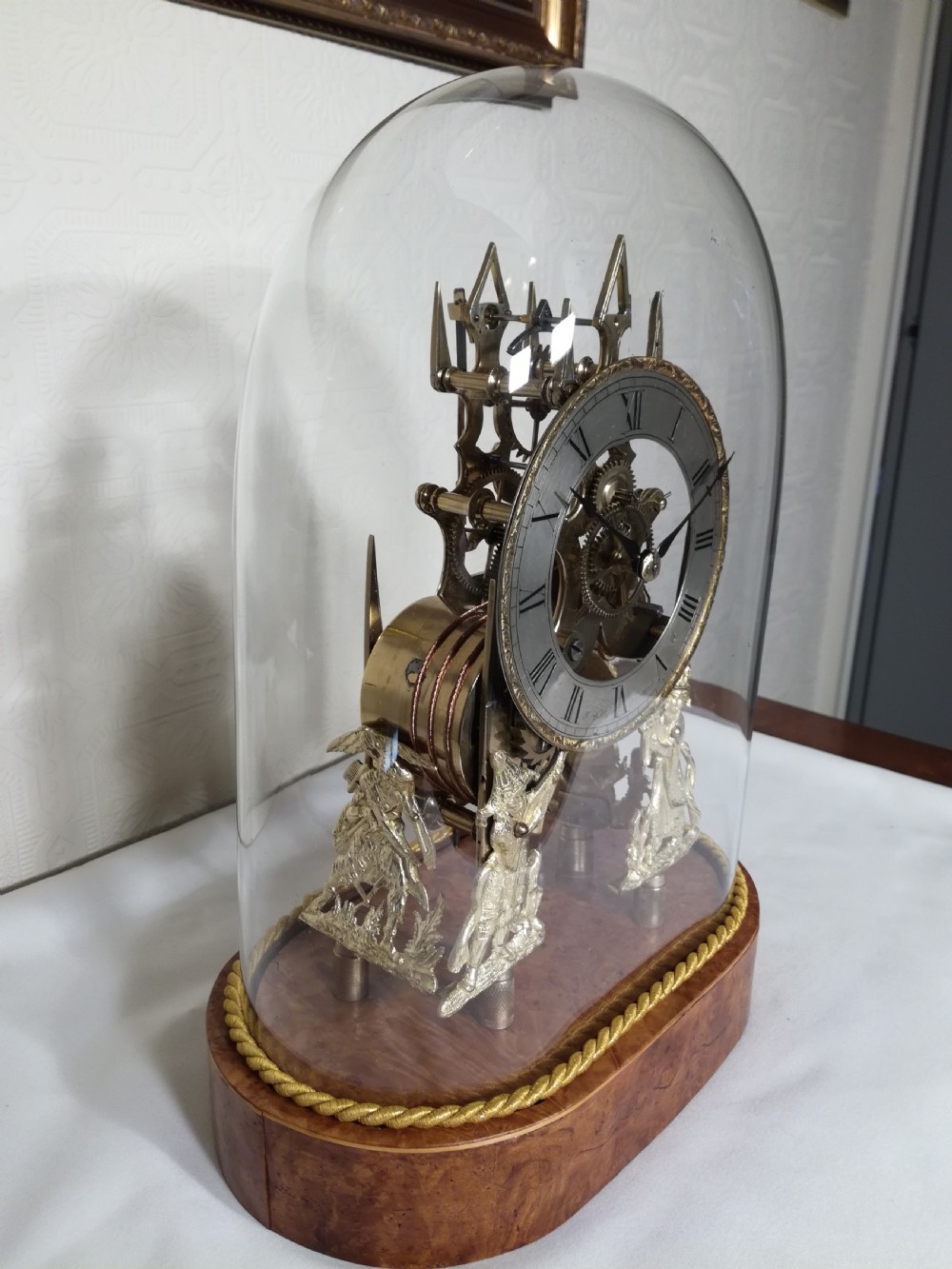 Outstanding Fusee Skeleton Clock. T. Gibbs. Stratford-on-Avon View X