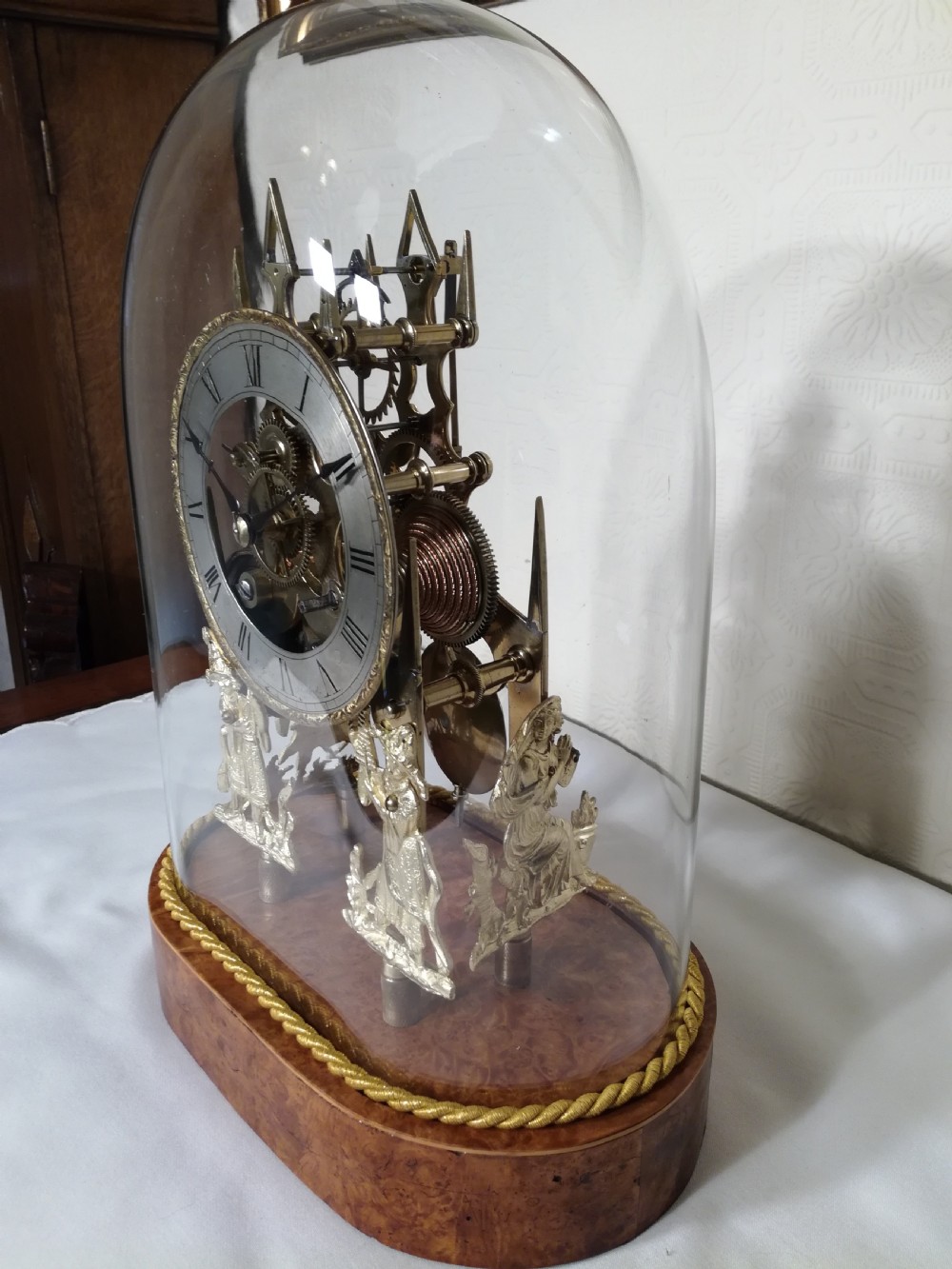 Outstanding Fusee Skeleton Clock. T. Gibbs. Stratford-on-Avon View XI