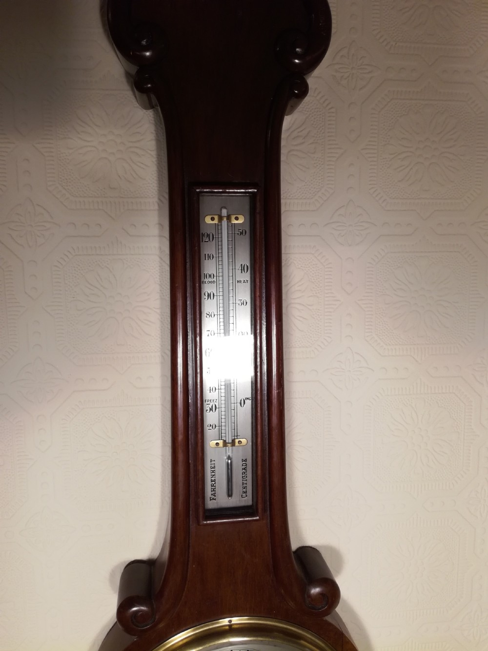 Victorian Mahogany Aneroid Barometer View III