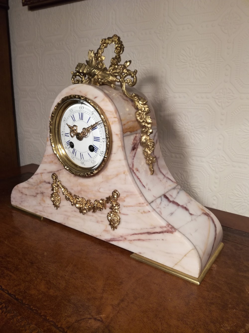 Sienna Marble, Striking Mantel, Bracket Clock View II