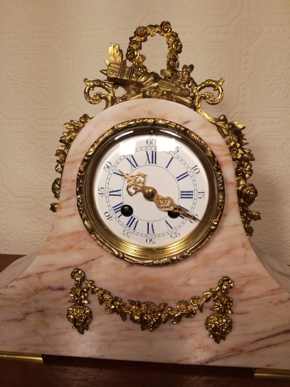 Sienna Marble, Striking Mantel, Bracket Clock View III