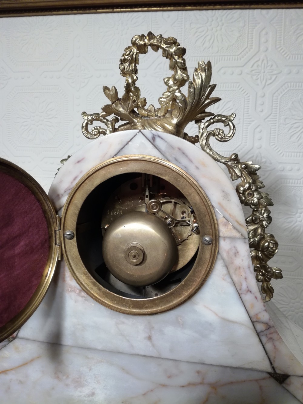 Sienna Marble, Striking Mantel, Bracket Clock View VI