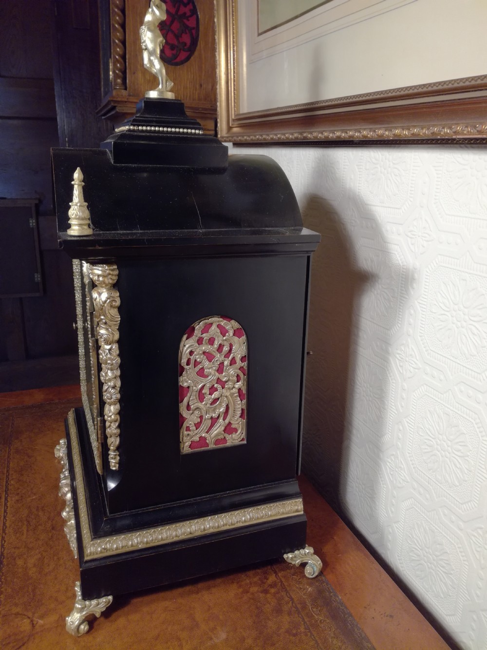 Outstanding Ebonised 8 Bells Bracket, Mantel Clock. View V