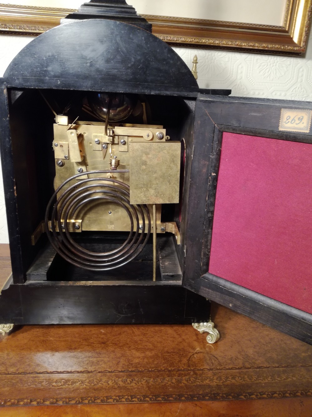 Outstanding Ebonised 8 Bells Bracket, Mantel Clock. View X