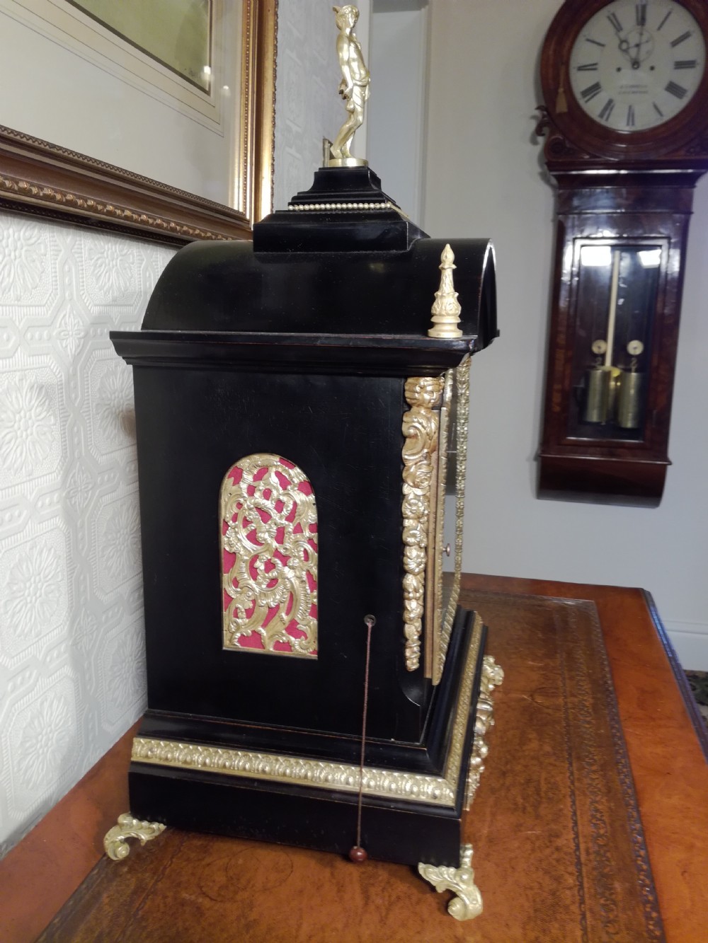 Outstanding Ebonised 8 Bells Bracket, Mantel Clock. View XII