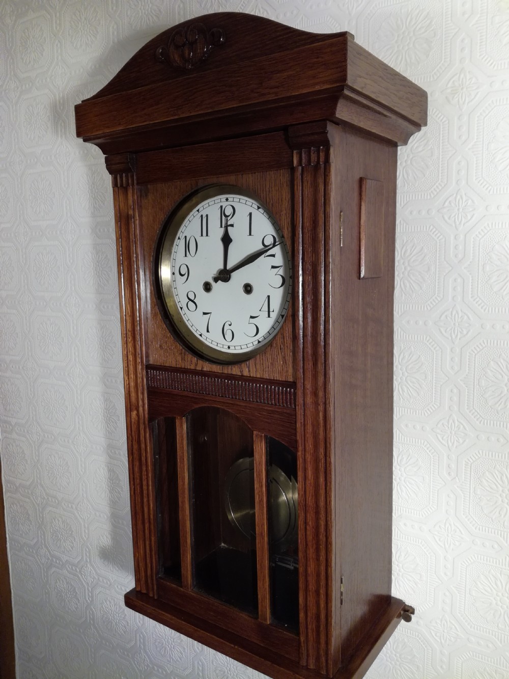 Arts & Crafts Striking Wall Clock. View II