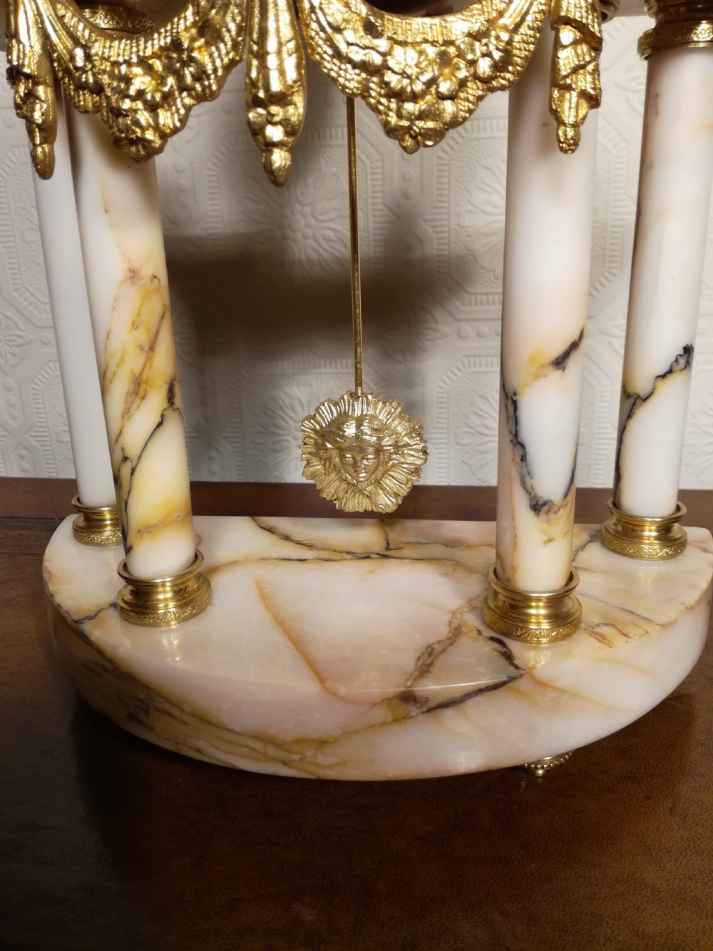 Superb Sienna Marble Portico Clock View VI