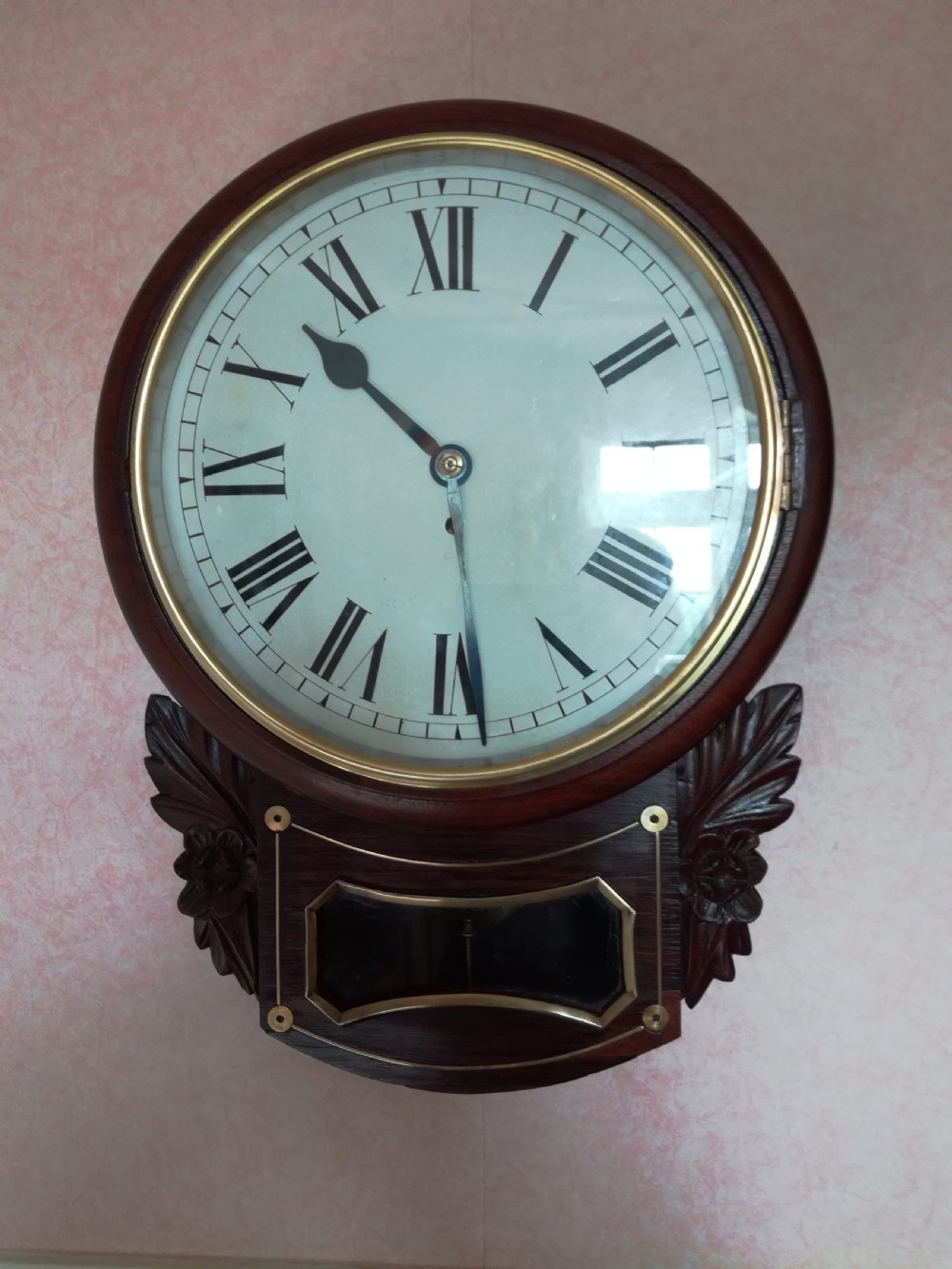 Rosewood, Fusee, Drop-dial Wall Clock