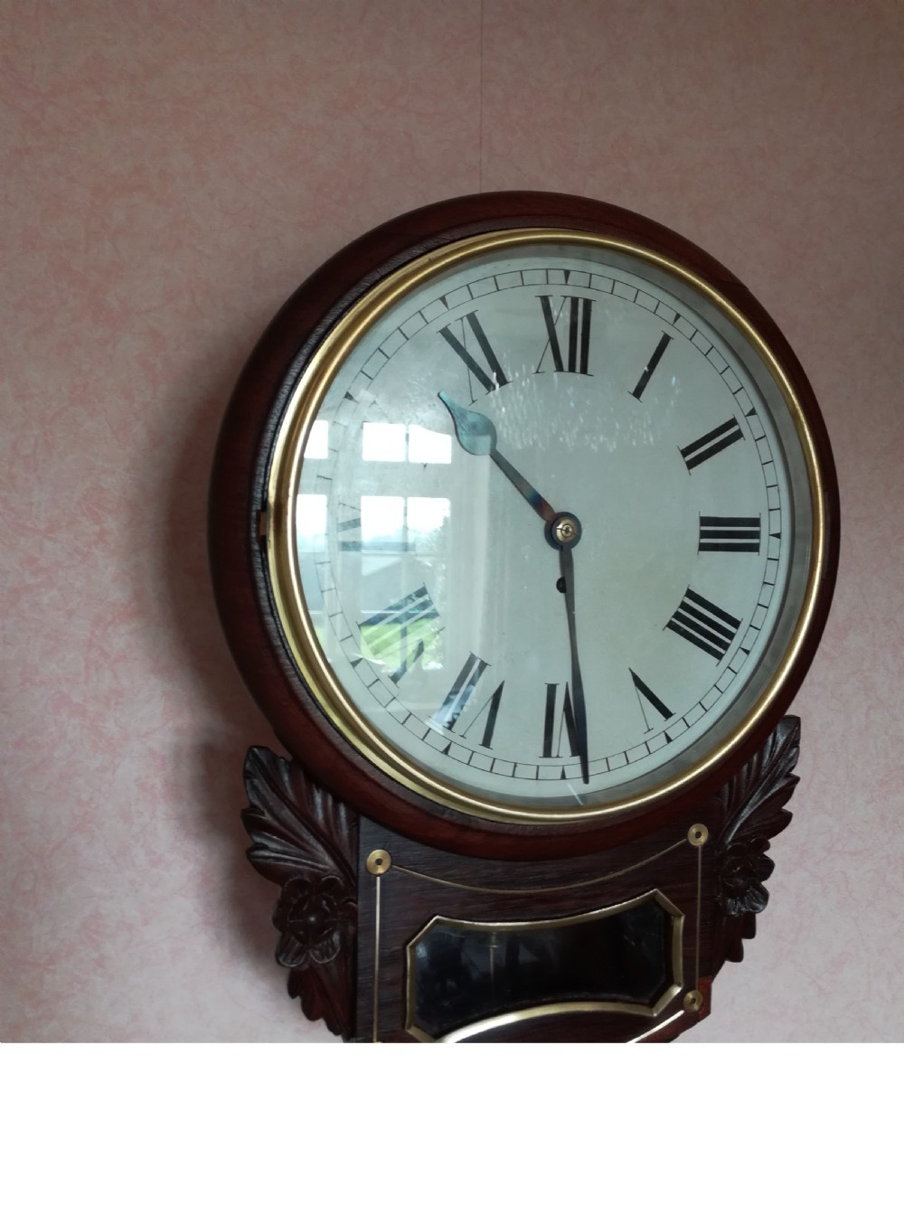 Rosewood, Fusee, Drop-dial Wall Clock View II