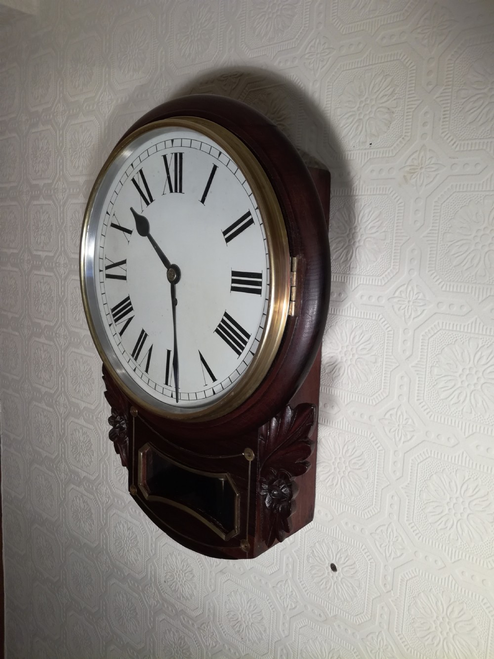 Rosewood, Fusee, Drop-dial Wall Clock View III