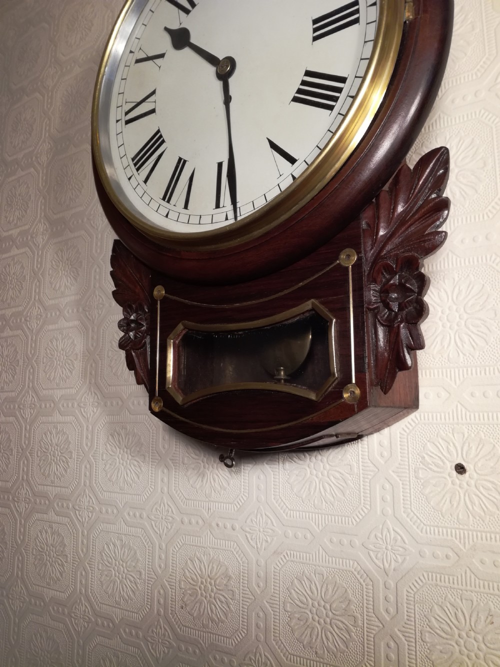 Rosewood, Fusee, Drop-dial Wall Clock View V