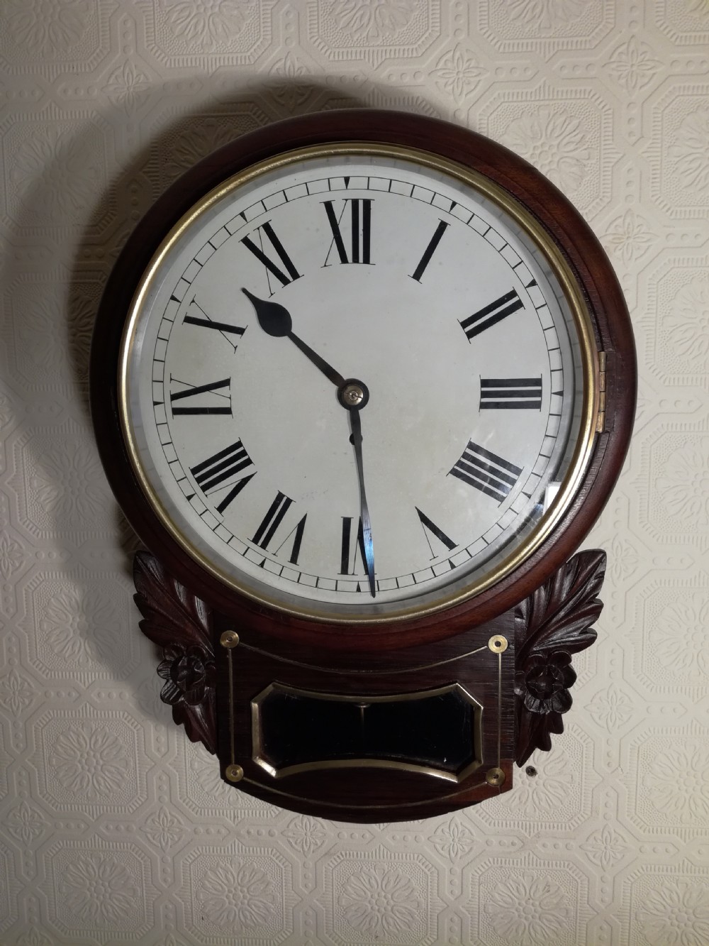 Rosewood, Fusee, Drop-dial Wall Clock View VI