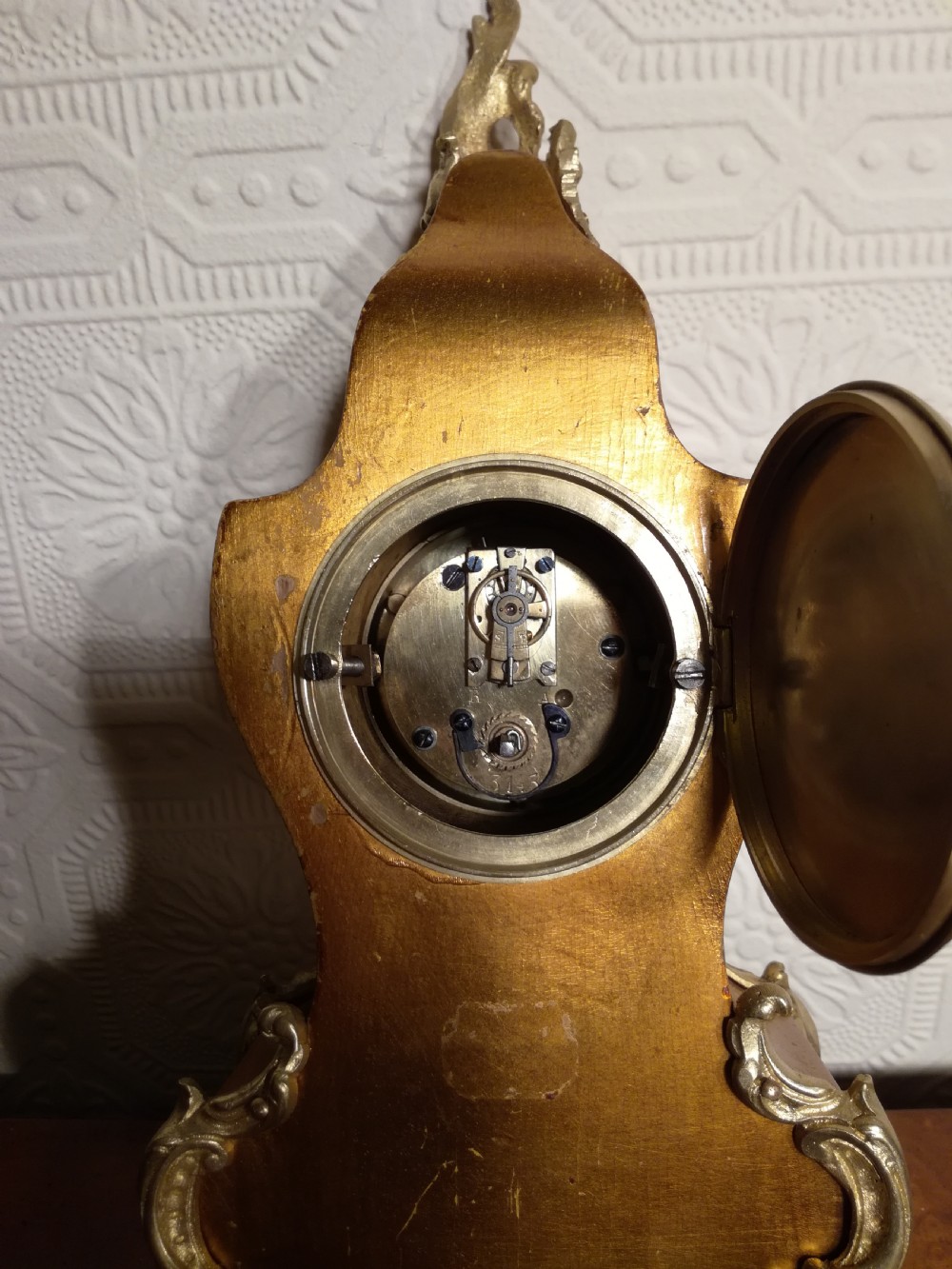 Petite Vernis Martin Mantel/Table Clock View V