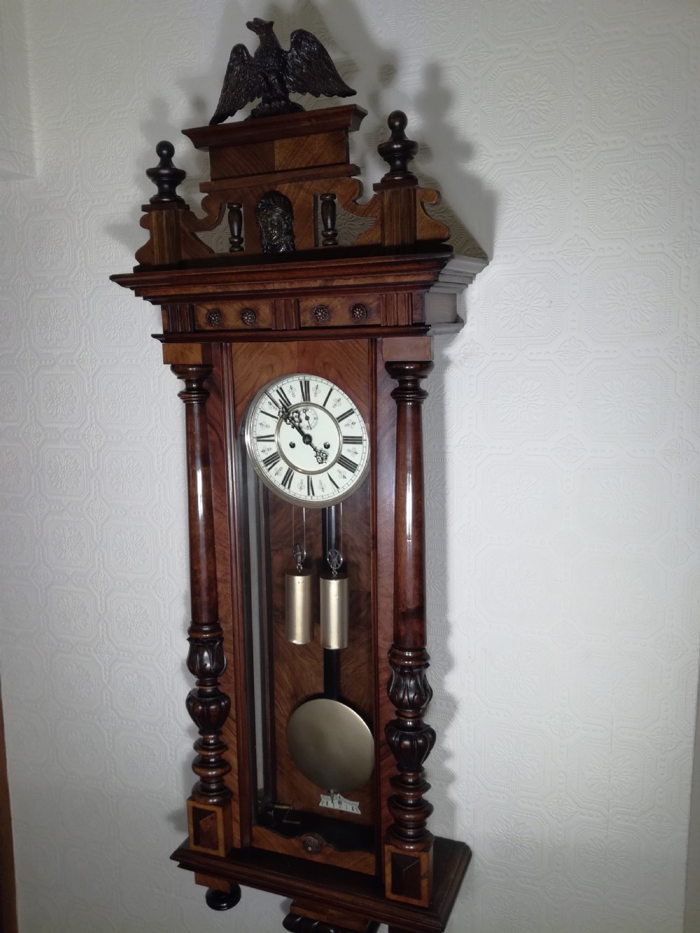 Gustav Becker Double-weight Vienna Wall Clock View VI