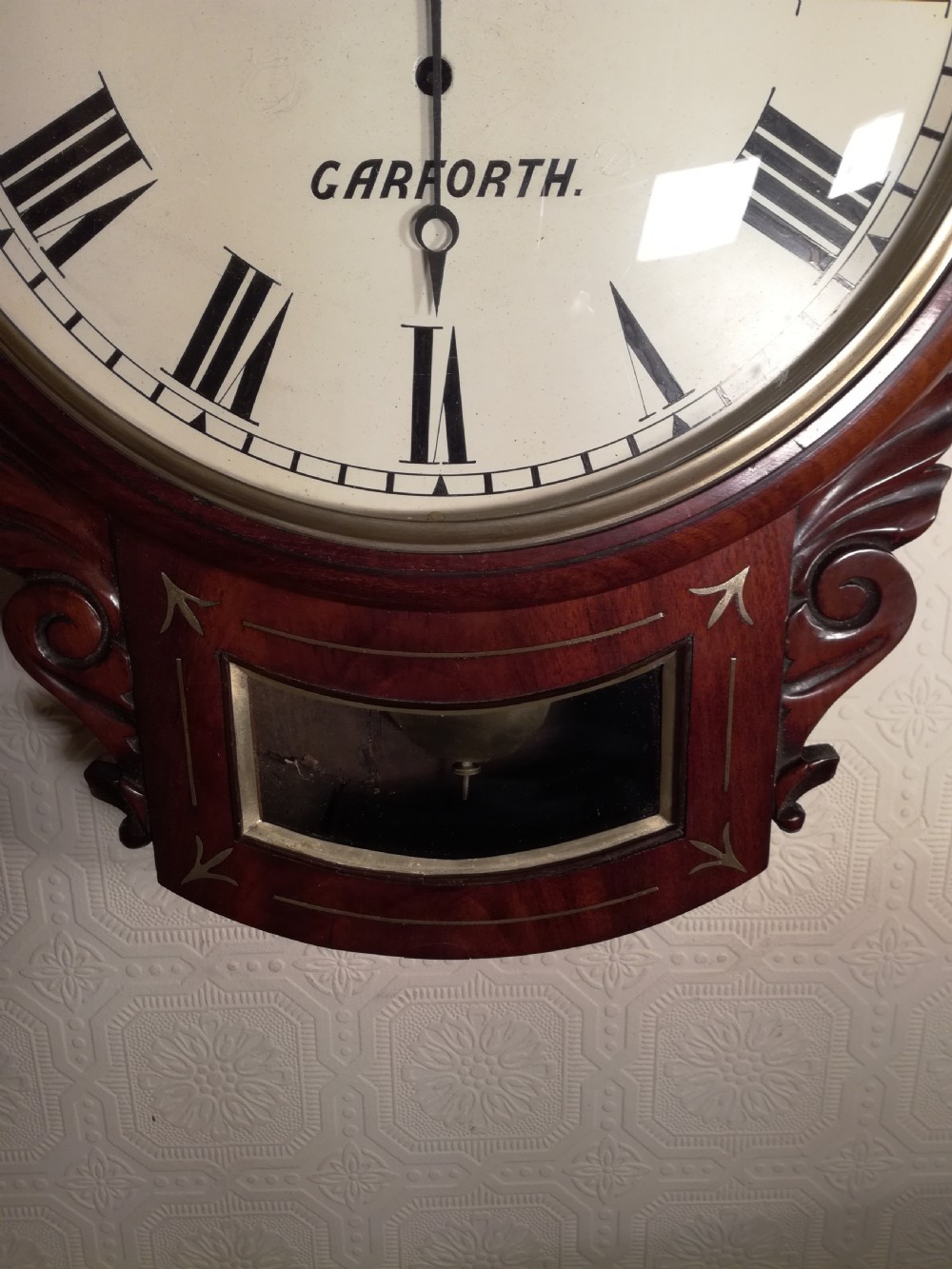 Superior Mahogany Dropdial Wall Clock. View II