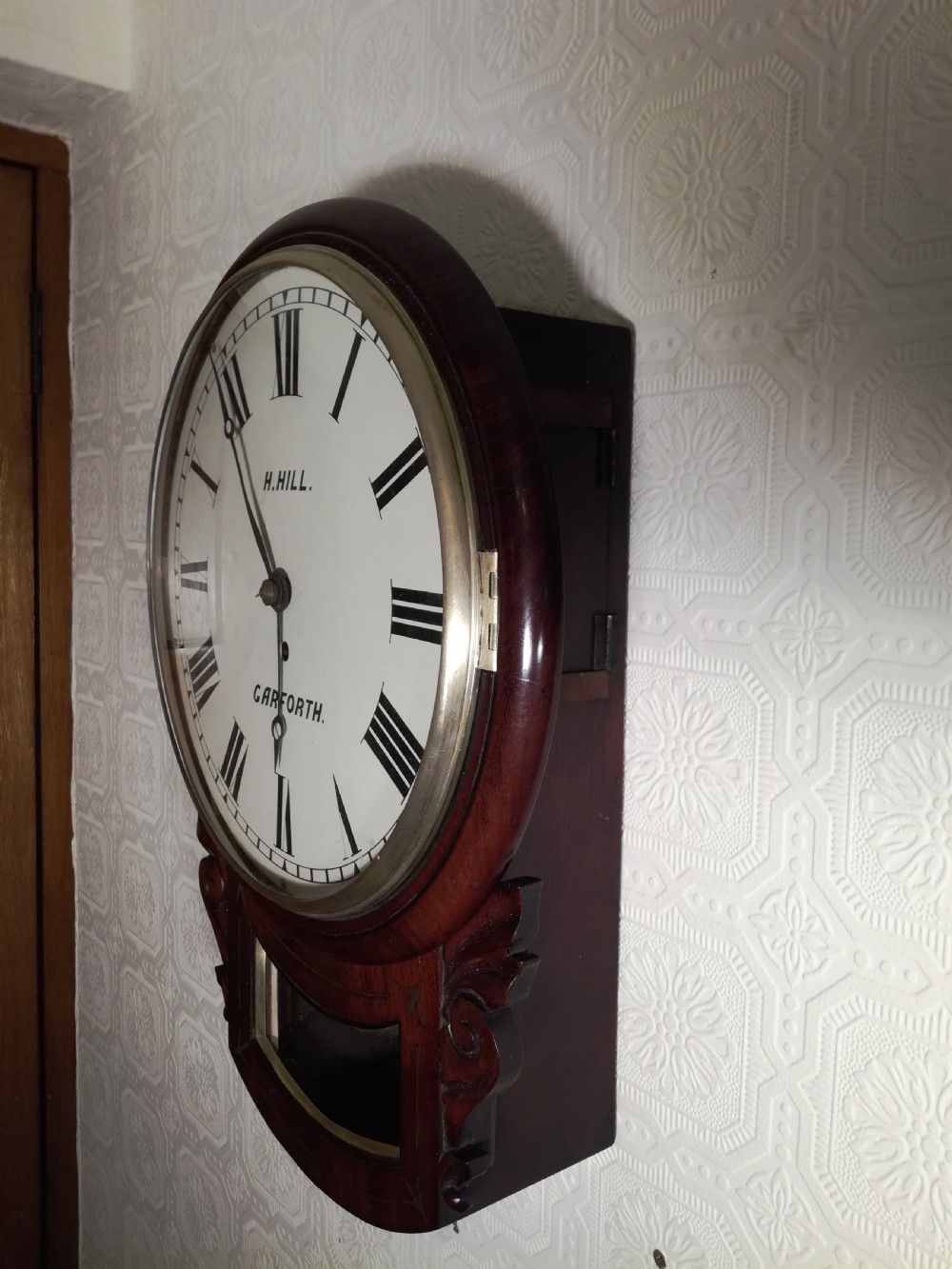 Superior Mahogany Dropdial Wall Clock. View III