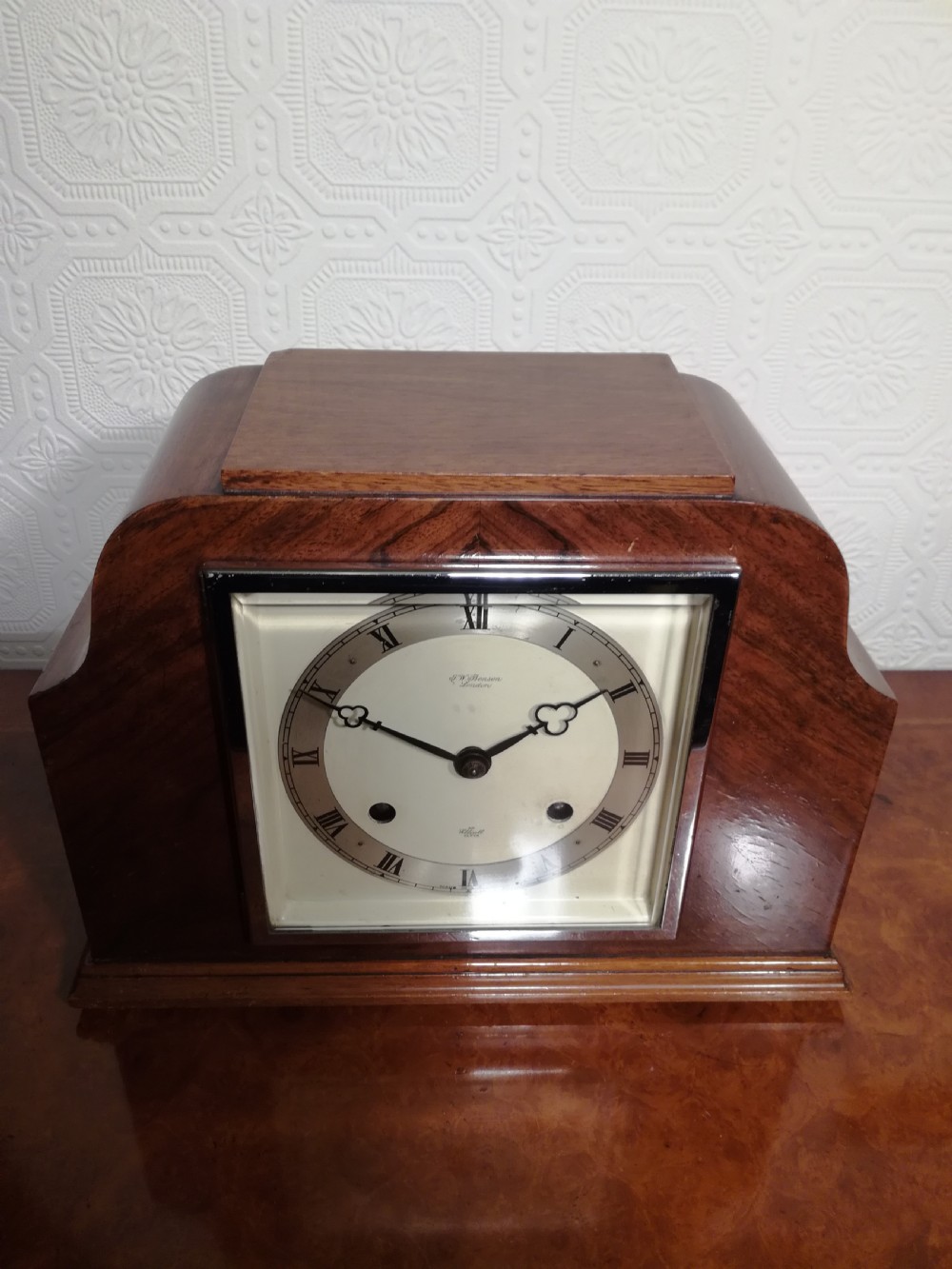 Art-Deco Elliot Walnut Mantel Clock View V